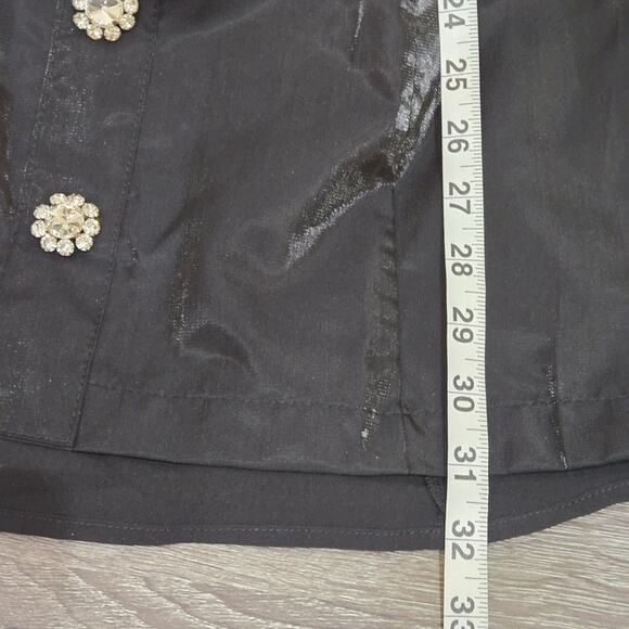 Danielle Bernstein Women’s Size 00 Puff Sleeve Satin Black Mini Dress MSRP $99 - Picture 14 of 14